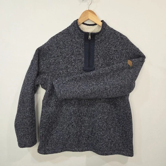 Orvis Classic Collection Sherpa Lined 1/4 Zip Sweater Fleece Mens L Logo Patch - Picture 2 of 15